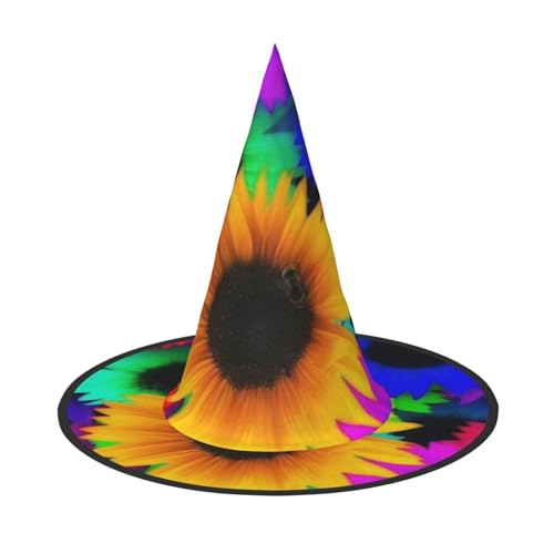 ZKZBDPLK Halloween-Spitzhut, Regenbogen-Sonnenblumen-Druck, Halloween-dekorativer Hut ZKZBDPLK Halloween-Spitzhut, Regenbogen-Sonnenblumen-Druck, Halloween-dekorativer Hut von ZKZBDPLK