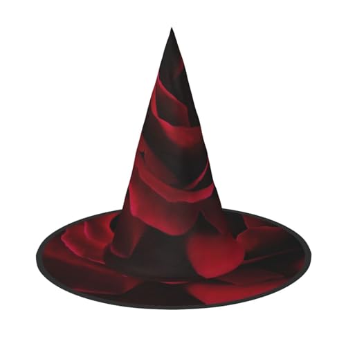 ZKZBDPLK Halloween-Spitzhut, Rosen-Blumendruck, Halloween-Dekohut von ZKZBDPLK