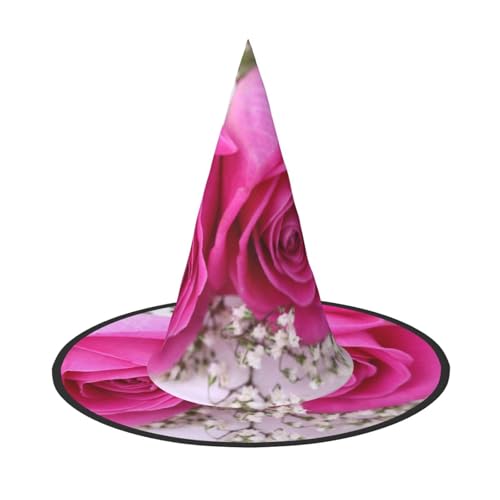 ZKZBDPLK Halloween-Spitzhut, Rosen-Druck, Halloween-Dekohut von ZKZBDPLK
