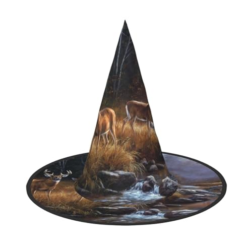 ZKZBDPLK Halloween-Spitzhut, Schönheit, Hirsch-Druck, Halloween-dekorativer Hut ZKZBDPLK Halloween-Spitzhut, Schönheit, Hirsch-Druck, Halloween-dekorativer Hut von ZKZBDPLK