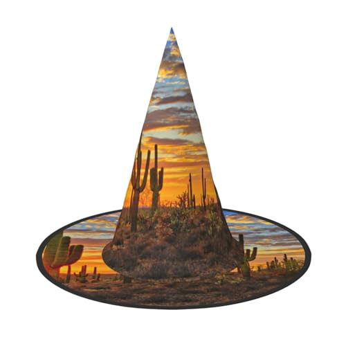 ZKZBDPLK Halloween-Spitzhut, Sonnenuntergang, Kaktus in Wüste, dekorativer Halloween-Hut ZKZBDPLK Halloween-Spitzhut, Sonnenuntergang, Kaktus in Wüste, dekorativer Halloween-Hut von ZKZBDPLK