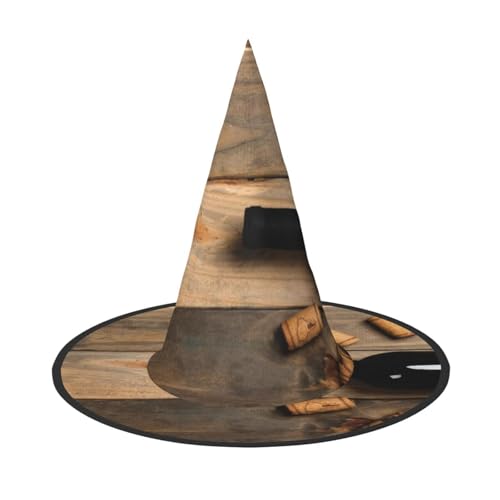 ZKZBDPLK Halloween-Spitzhut, Weinflaschenkorken, Traubendruck, Halloween-Dekohut ZKZBDPLK Halloween-Spitzhut, Weinflaschenkorken, Traubendruck, Halloween-Dekohut von ZKZBDPLK