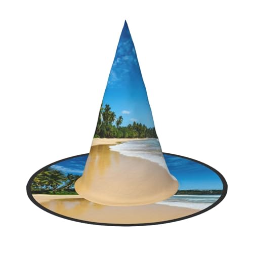ZKZBDPLK Halloween-Spitzhut, Wellen-Strand-Druck, Halloween-Dekohut von ZKZBDPLK