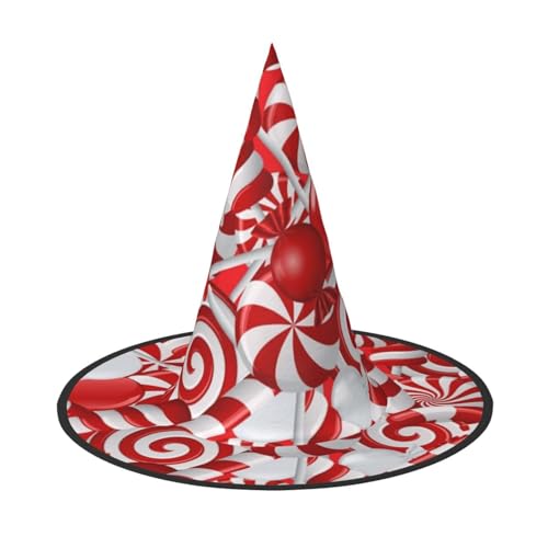 ZKZBDPLK Halloween-Spitzhut, Zuckerstangen-Druck, Halloween-Dekohut ZKZBDPLK Halloween-Spitzhut, Zuckerstangen-Druck, Halloween-Dekohut von ZKZBDPLK
