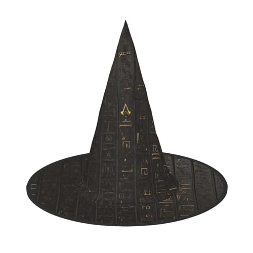 ZKZBDPLK Halloween-Spitzhut, antiker ägyptischer Hieroglyphen-Druck, Halloween-dekorativer Hut ZKZBDPLK Halloween-Spitzhut, antiker ägyptischer Hieroglyphen-Druck, Halloween-dekorativer Hut von ZKZBDPLK