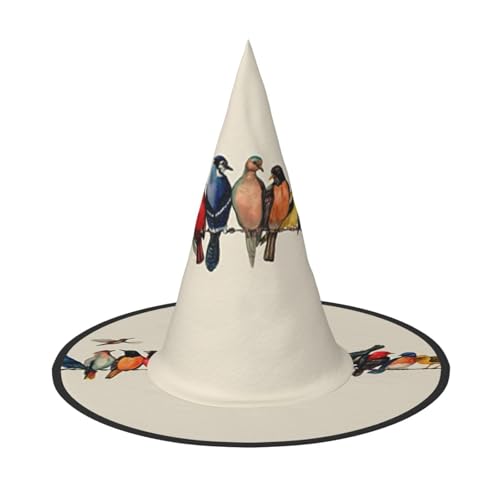 ZKZBDPLK Halloween-Spitzhut, bunt, Vogel-Druck, Halloween-dekorativer Hut ZKZBDPLK Halloween-Spitzhut, bunt, Vogel-Druck, Halloween-dekorativer Hut von ZKZBDPLK