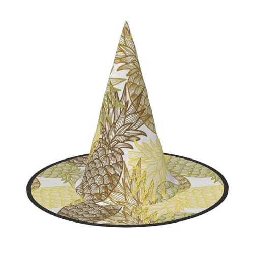 ZKZBDPLK Halloween-Spitzhut, exotische tropische Ananas-Druck, Halloween-Dekohut von ZKZBDPLK