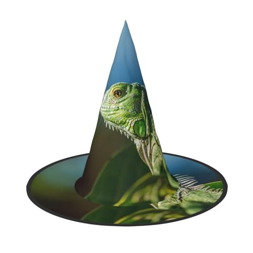 ZKZBDPLK Halloween-Spitzhut, grüner Eidechsen-Druck, Halloween-Dekohut von ZKZBDPLK
