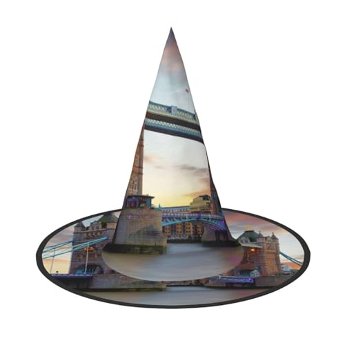 ZKZBDPLK Halloween-Spitzhut, historischer alter Turmbrücke, London-Druck, Halloween-Dekohut von ZKZBDPLK