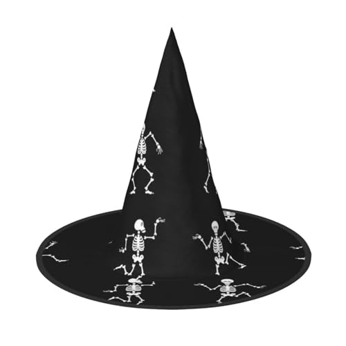 ZKZBDPLK Halloween-Spitzhut, interessanter Skelett-Druck, Halloween-Dekohut von ZKZBDPLK