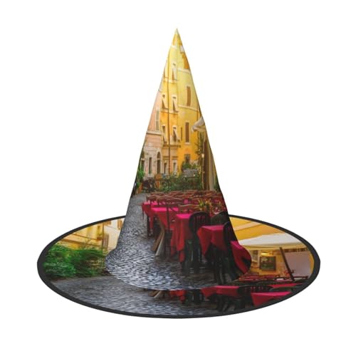 ZKZBDPLK Halloween-Spitzhut, italienischer alter Straßendruck, Halloween-Dekohut von ZKZBDPLK