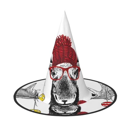 ZKZBDPLK Halloween-Spitzhut, lustiger Weihnachtshirsch-Druck, Halloween-Dekohut ZKZBDPLK Halloween-Spitzhut, lustiger Weihnachtshirsch-Druck, Halloween-Dekohut von ZKZBDPLK