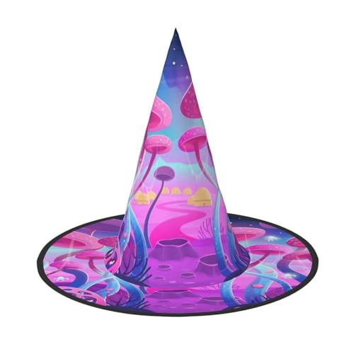 ZKZBDPLK Halloween-Spitzhut, magischer Pilzdruck, Halloween-Dekohut von ZKZBDPLK