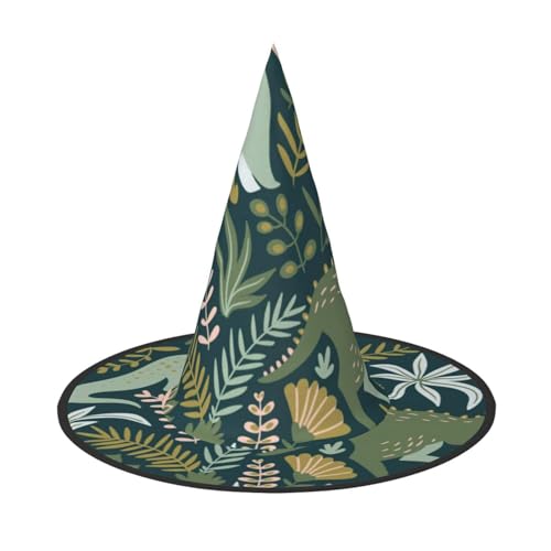 ZKZBDPLK Halloween-Spitzhut, niedlicher Dinosaurier-Druck, Halloween-dekorativer Hut von ZKZBDPLK
