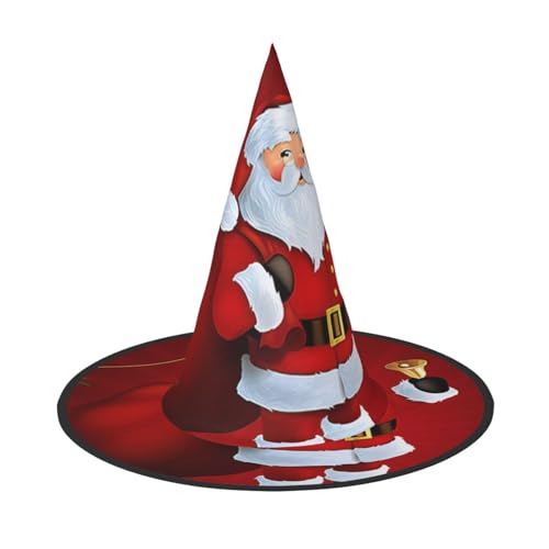 ZKZBDPLK Halloween-Spitzhut, niedlicher Weihnachtsmann-Druck, Halloween-Deko-Mütze von ZKZBDPLK