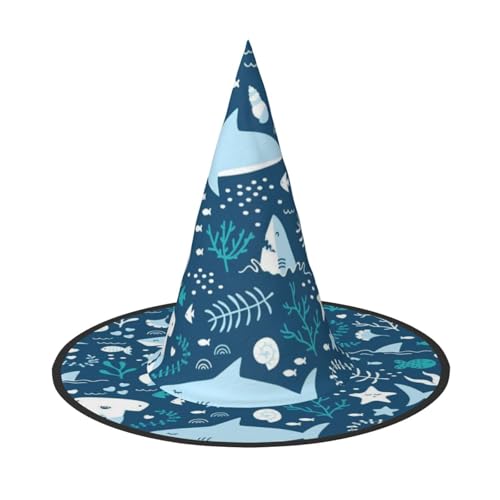 ZKZBDPLK Halloween-Spitzhut, niedlicher blauer Fisch-Druck, Halloween-dekorativer Hut ZKZBDPLK Halloween-Spitzhut, niedlicher blauer Fisch-Druck, Halloween-dekorativer Hut von ZKZBDPLK