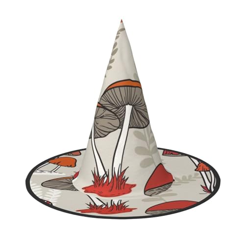 ZKZBDPLK Halloween-Spitzhut, roter Pilzdruck, Halloween-Dekohut von ZKZBDPLK