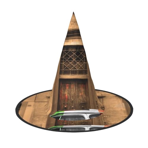 ZKZBDPLK Halloween-Spitzhut, schöner italienischer Druck, Halloween-Dekohut von ZKZBDPLK