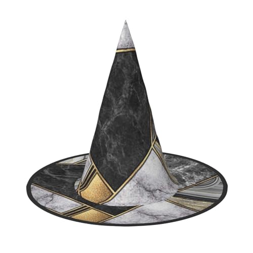 ZKZBDPLK Halloween-Spitzhut, schwarze Marmorstruktur, Golddruck, Halloween-Dekohut ZKZBDPLK Halloween-Spitzhut, schwarze Marmorstruktur, Golddruck, Halloween-Dekohut von ZKZBDPLK
