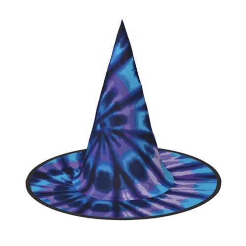 ZKZBDPLK Halloween-Spitzhut, violetter Batikdruck, Halloween-Dekohut von ZKZBDPLK