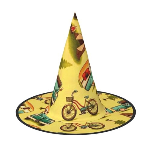 ZKZBDPLK Halloween Spitzhut Auto und Fahrrad Druck Halloween Deko Hut ZKZBDPLK Halloween Spitzhut Auto und Fahrrad Druck Halloween Deko Hut von ZKZBDPLK