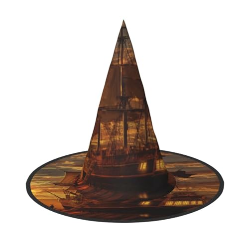 ZKZBDPLK Halloween Spitzhut Boot bei Dämmerung Druck Halloween Deko Hut von ZKZBDPLK