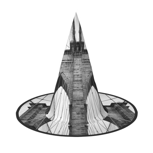 ZKZBDPLK Halloween Spitzhut Brooklyn Bridge Print Halloween Deko Hut von ZKZBDPLK
