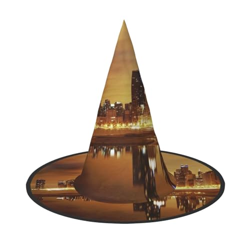 ZKZBDPLK Halloween Spitzhut Chicago City Print Halloween Deko Hut von ZKZBDPLK