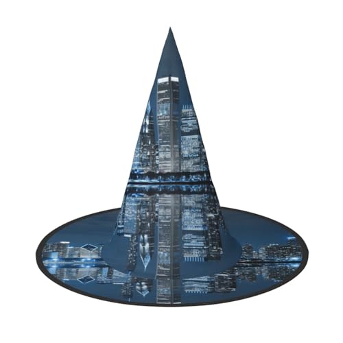 ZKZBDPLK Halloween Spitzhut Chicago reflektierter Druck Halloween Deko Hut von ZKZBDPLK