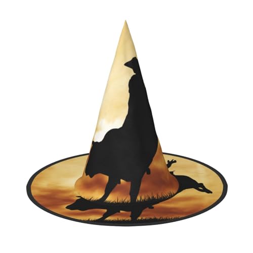 ZKZBDPLK Halloween Spitzhut Cool Bull Riding Print Halloween Deko Hut von ZKZBDPLK