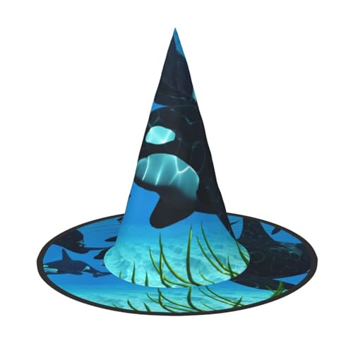 ZKZBDPLK Halloween-Spitzhut Killerwale schwimmen mit, Halloween-Dekohut von ZKZBDPLK