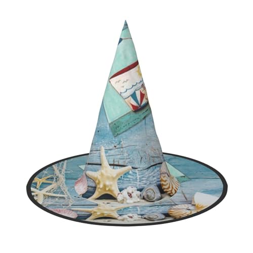 ZKZBDPLK Halloween Spitzhut Leuchtturm Strand Druck Halloween Deko Hut von ZKZBDPLK