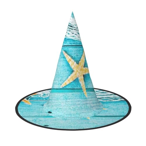 ZKZBDPLK Halloween Spitzhut Seestern Fischernetze Druck Halloween Deko Hut ZKZBDPLK Halloween Spitzhut Seestern Fischernetze Druck Halloween Deko Hut von ZKZBDPLK