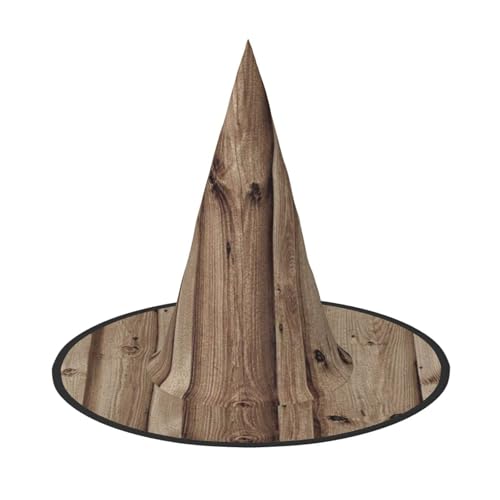 ZKZBDPLK Halloween-Spitzhut mit Holzmaserung, Halloween-Dekohut von ZKZBDPLK