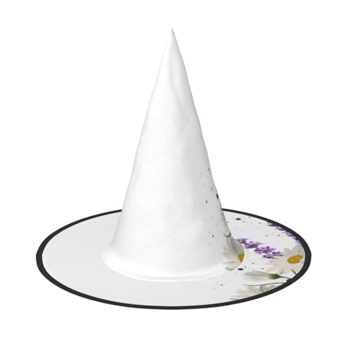 ZKZBDPLK Halloween-Spitzhut mit Lavendelblüten-Druck, Halloween-Dekohut von ZKZBDPLK