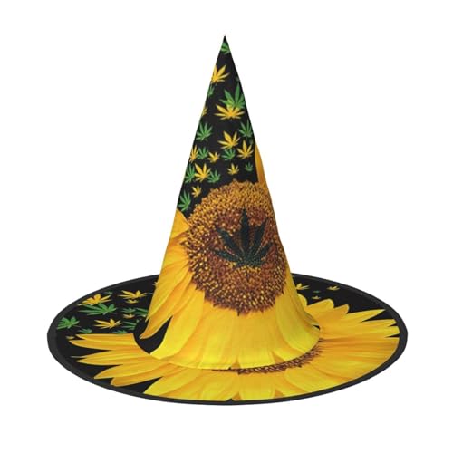 ZKZBDPLK Spitzer Halloween-Hut mit Sonnenblumen-Druck, Halloween-dekorativer Hut ZKZBDPLK Spitzer Halloween-Hut mit Sonnenblumen-Druck, Halloween-dekorativer Hut von ZKZBDPLK