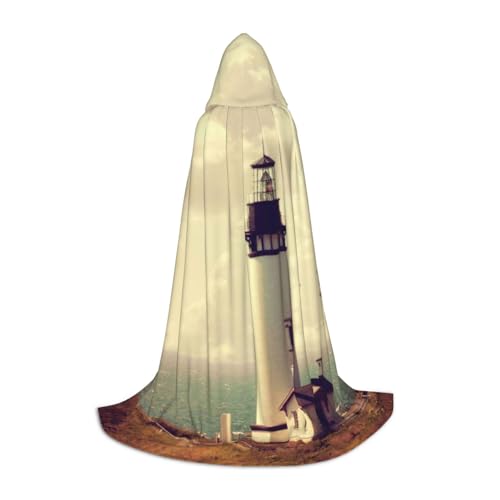 Zkzbdplk Alter Leuchtturm bedruckter langer Kapuzenumhang für Teenager, Cosplay, Rollenparty, Festival, Halloween-Kostüme von ZKZBDPLK