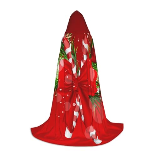 Zkzbdplk Bedruckter langer Kapuzenumhang mit Aufschrift "Merry Christmas", für Teenager, Cosplay, Rollenparty, Festival, Halloween-Kostüme von ZKZBDPLK