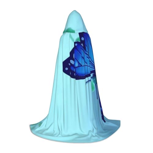 Zkzbdplk Blauer Schmetterling bedruckter langer Kapuzenumhang für Teenager, Cosplay, Rollenparty, Festival, Halloween-Kostüme Zkzbdplk Blauer Schmetterling bedruckter langer Kapuzenumhang für Teenager, Cosplay, Rollenparty, Festival, Halloween-Kostüme von ZKZBDPLK