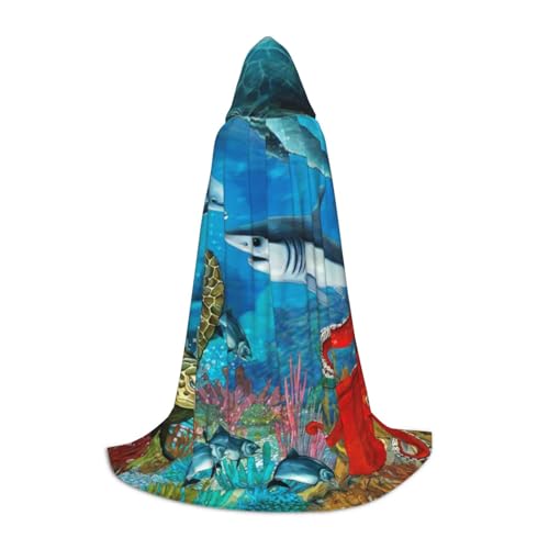 Zkzbdplk Delfine Sea Turtle Octopus Coral Reef Printed Long Hooded Cape For Teens Cosplay Role Party Festival Halloween Costumes Zkzbdplk Delfine Sea Turtle Octopus Coral Reef Printed Long Hooded Cape For Teens Cosplay Role Party Festival Halloween Costumes von ZKZBDPLK