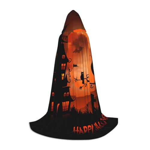 Zkzbdplk Happy Halloween bedruckter langer Kapuzenumhang für Teenager, Cosplay, Rollenparty, Festival, Halloween-Kostüme Zkzbdplk Happy Halloween bedruckter langer Kapuzenumhang für Teenager, Cosplay, Rollenparty, Festival, Halloween-Kostüme von ZKZBDPLK