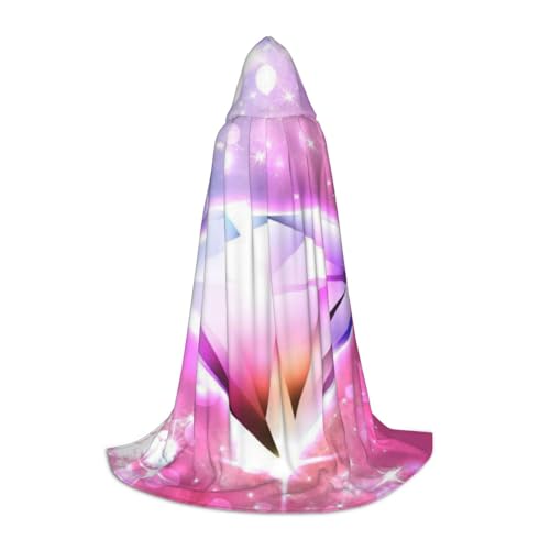 Zkzbdplk Hübscher langer Kapuzenumhang mit Diamantdruck für Teenager, Cosplay, Rollenparty, Festival, Halloween-Kostüme von ZKZBDPLK