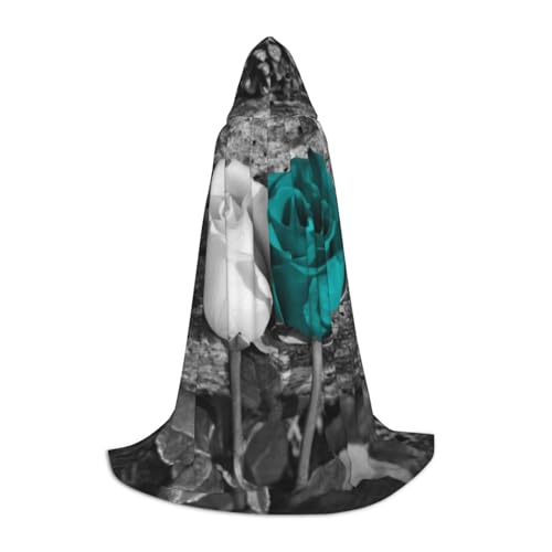 Zkzbdplk Langer Kapuzenumhang für Teenager, Cosplay, Party, Festival, Halloween, Blaugrün, Grau Zkzbdplk Langer Kapuzenumhang für Teenager, Cosplay, Party, Festival, Halloween, Blaugrün, Grau von ZKZBDPLK