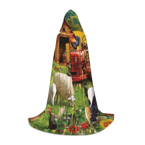 Zkzbdplk Langer Kapuzenumhang mit Bauernhoftieren für Teenager, Cosplay, Rollenparty, Festival, Halloween-Kostüme Zkzbdplk Langer Kapuzenumhang mit Bauernhoftieren für Teenager, Cosplay, Rollenparty, Festival, Halloween-Kostüme von ZKZBDPLK