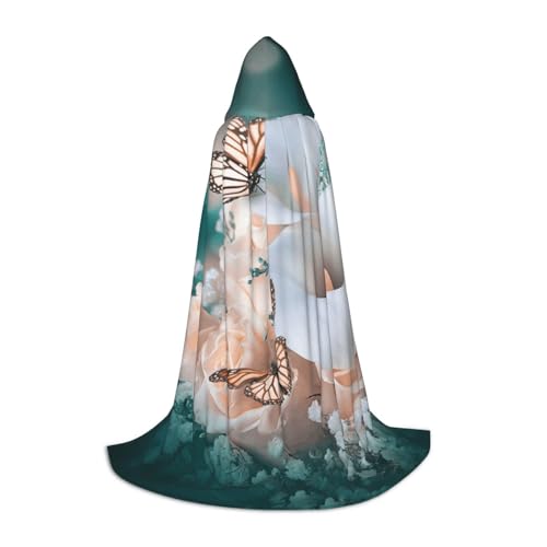 Zkzbdplk Langer Kapuzenumhang mit Blume und Schmetterling, bedruckt, für Teenager, Cosplay, Rollenparty, Festival, Halloween-Kostüme Zkzbdplk Langer Kapuzenumhang mit Blume und Schmetterling, bedruckt, für Teenager, Cosplay, Rollenparty, Festival, Halloween-Kostüme von ZKZBDPLK