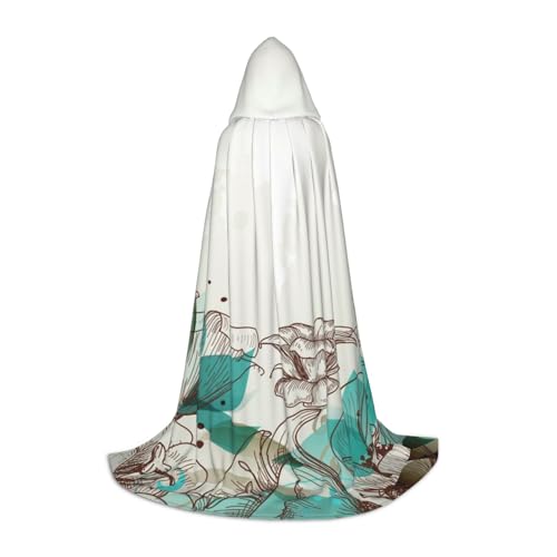 Zkzbdplk Langer Kapuzenumhang mit Blumenmuster für Teenager, Cosplay, Rollenparty, Festival, Halloween-Kostüme, Blaugrün Zkzbdplk Langer Kapuzenumhang mit Blumenmuster für Teenager, Cosplay, Rollenparty, Festival, Halloween-Kostüme, Blaugrün von ZKZBDPLK