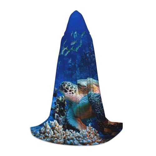 Zkzbdplk Langer Kapuzenumhang mit Meeresschildkröte mit Fischen, bedruckt, für Teenager, Cosplay, Rollenparty, Festival, Halloween-Kostüme Zkzbdplk Langer Kapuzenumhang mit Meeresschildkröte mit Fischen, bedruckt, für Teenager, Cosplay, Rollenparty, Festival, Halloween-Kostüme von ZKZBDPLK