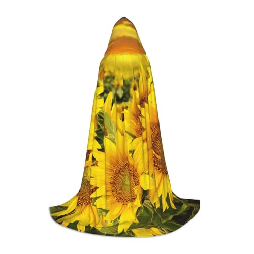 Zkzbdplk Langer Kapuzenumhang mit Sonnenblumenfeld, bedruckt, für Teenager, Cosplay, Rollenparty, Festival, Halloween-Kostüme Zkzbdplk Langer Kapuzenumhang mit Sonnenblumenfeld, bedruckt, für Teenager, Cosplay, Rollenparty, Festival, Halloween-Kostüme von ZKZBDPLK
