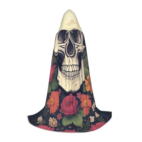 Zkzbdplk Langer Kapuzenumhang mit Totenkopf und Blume, bedruckt, für Teenager, Cosplay, Rollenparty, Festival, Halloween-Kostüme Zkzbdplk Langer Kapuzenumhang mit Totenkopf und Blume, bedruckt, für Teenager, Cosplay, Rollenparty, Festival, Halloween-Kostüme von ZKZBDPLK