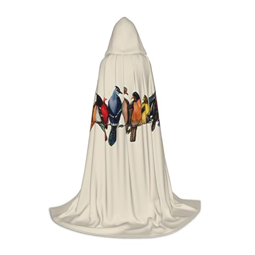 Zkzbdplk Langer Kapuzenumhang mit buntem Vogeldruck, für Teenager, Cosplay, Rollenparty, Festival, Halloween-Kostüme Zkzbdplk Langer Kapuzenumhang mit buntem Vogeldruck, für Teenager, Cosplay, Rollenparty, Festival, Halloween-Kostüme von ZKZBDPLK